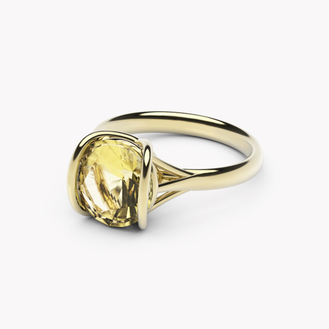 Pierścionek Evra – żółte złoto 585 / cytryn