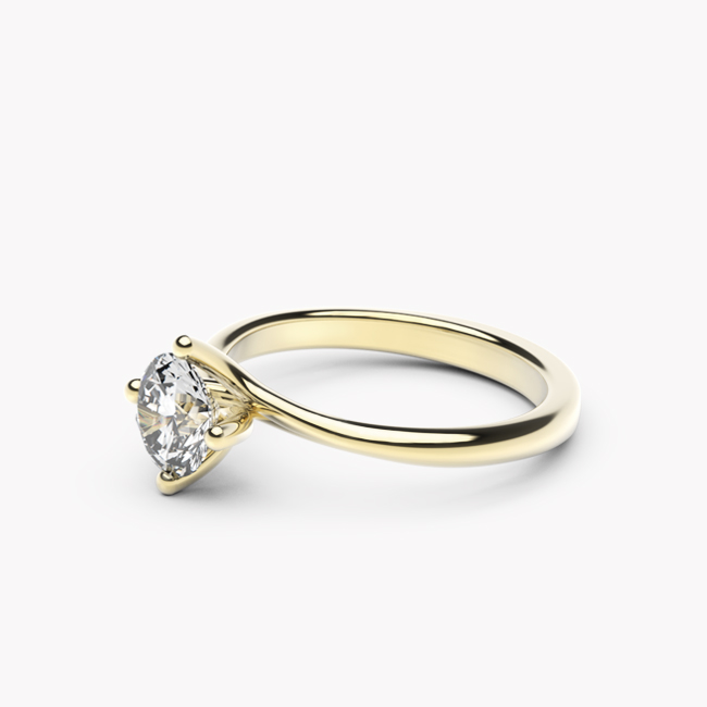 Pierścionek Rosa – żółte złoto 585 / biały topaz