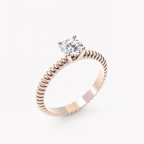 Leda – różowe złoto 585 / brylant 0.50ct